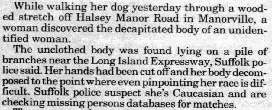 A dog walker discovered the body Halsey Manor Road