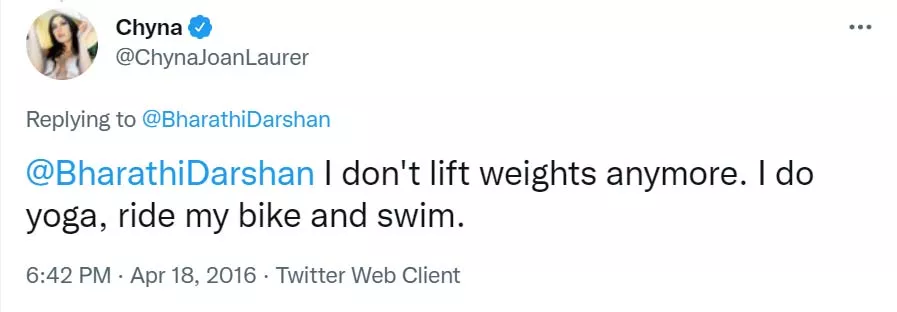 Chyna's last tweet Chyna's last tweet