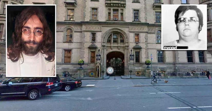 The location where John Lennon was shot dead