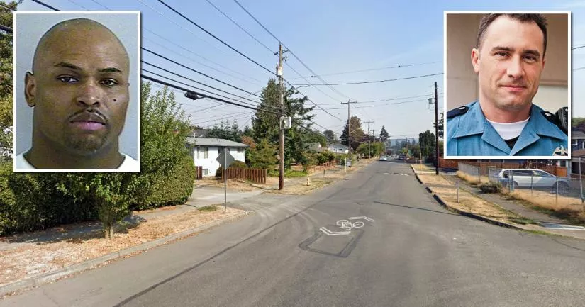 The street where Maurice Clemmons was shot dead