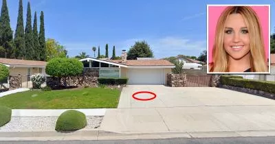 The driveway where Amanda Bynes started a fire The driveway where Amanda Bynes started a fire