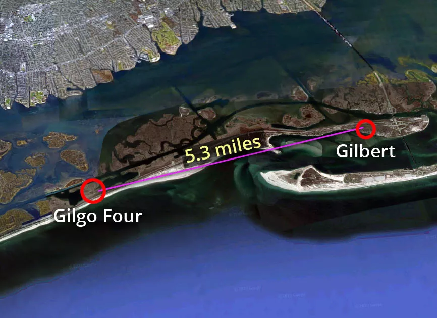 Distance from Gilgo Four