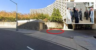 The location where Hinckley attempted to assassinate Reagan The location where Hinckley attempted to assassinate Reagan