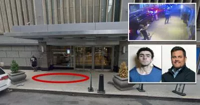 The location where Brian Thompson was murdered The location where Brian Thompson was murdered