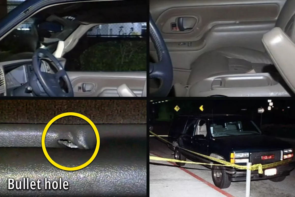 SUV after shooting SUV after shooting