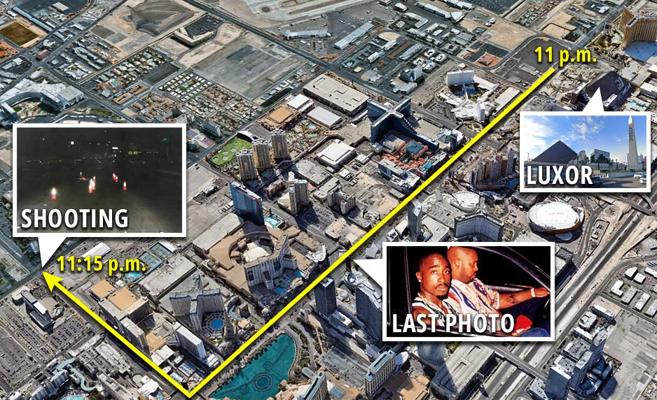 Map of Shakur's route